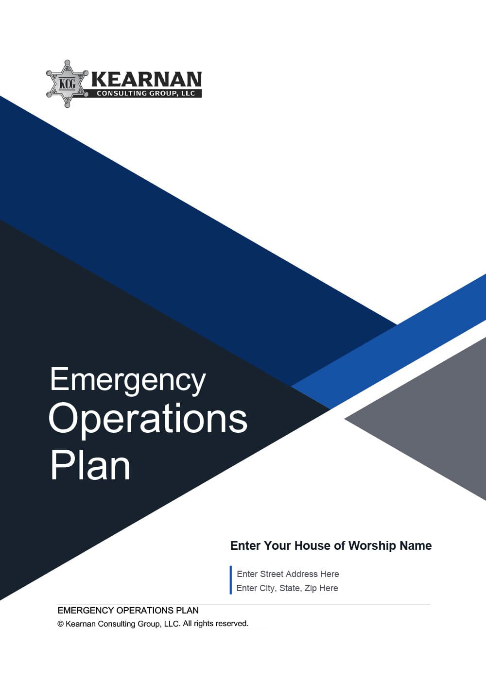 Emergency Operations Plan | House of Worship - Kearnan Consulting Group - Church Security Solutions