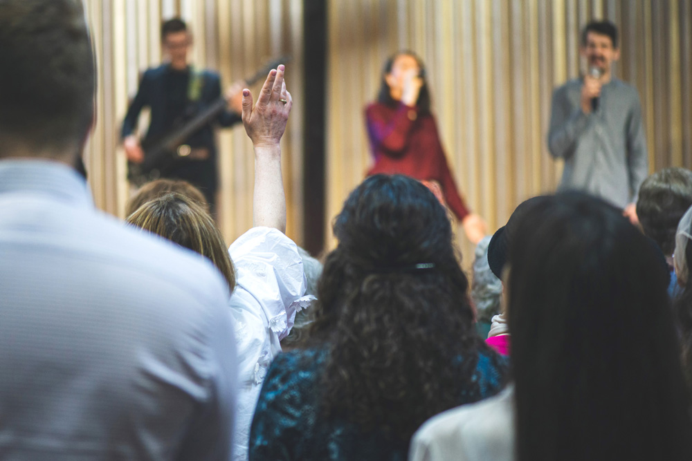 worship at a church service