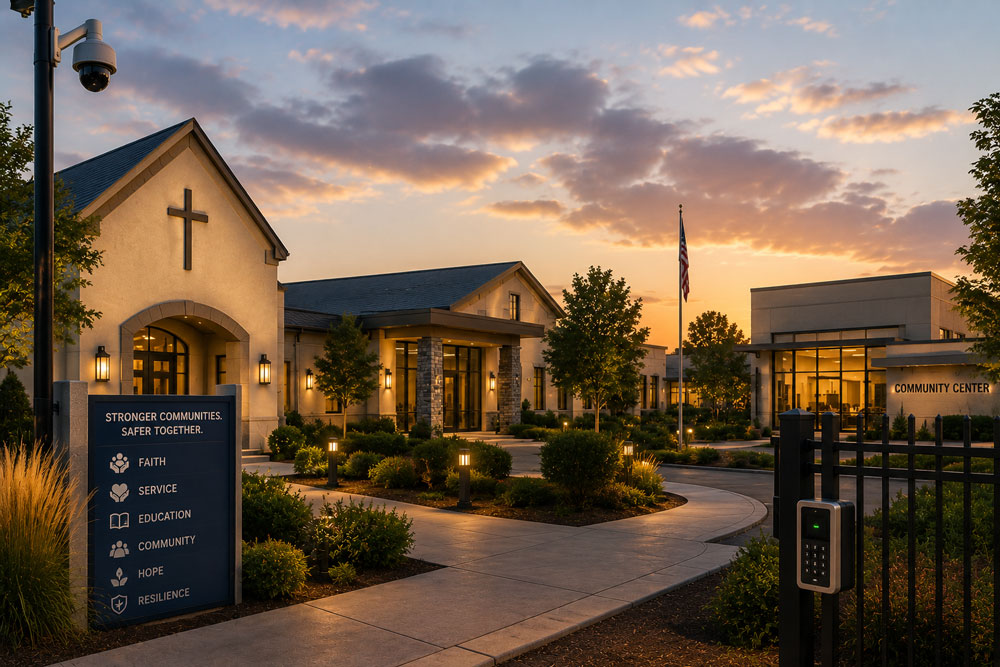 Stronger communities, safer together at sunset
